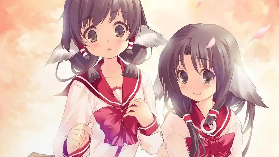 可爱动漫姐妹花高清电脑桌面壁纸