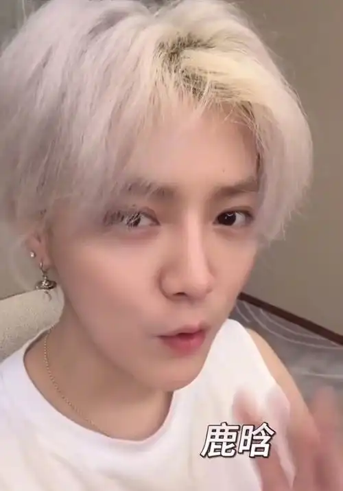 鹿晗银发剪短了##鹿晗说没剪短