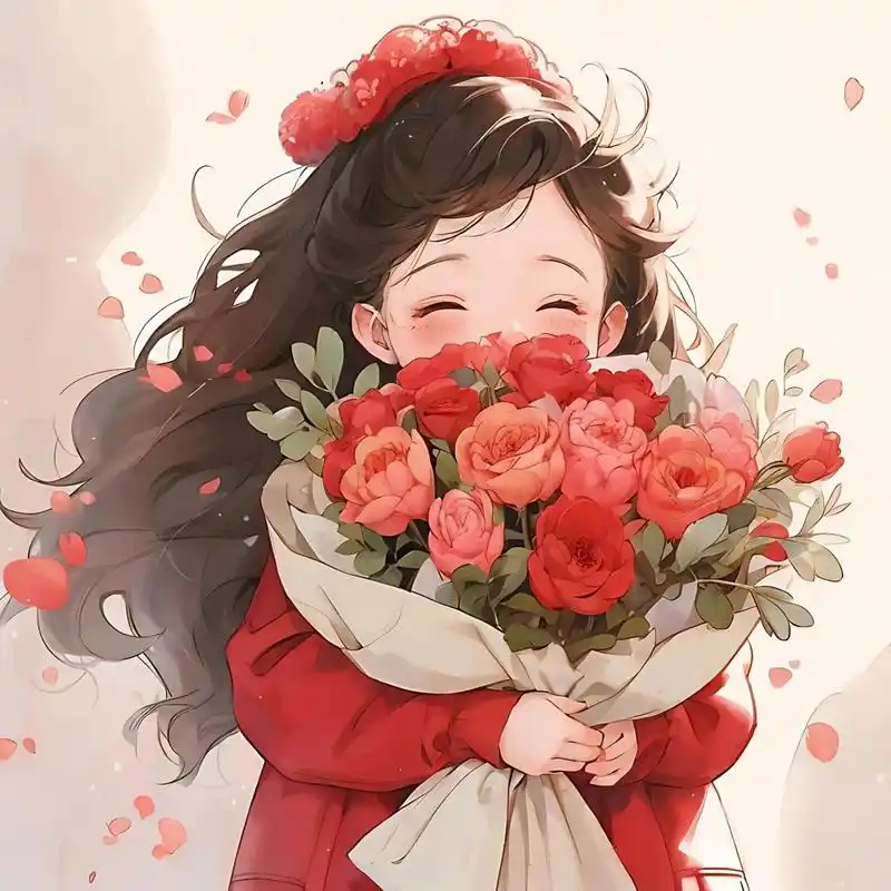 愿你的生活像红玫瑰花一样热情似火!#女生头像