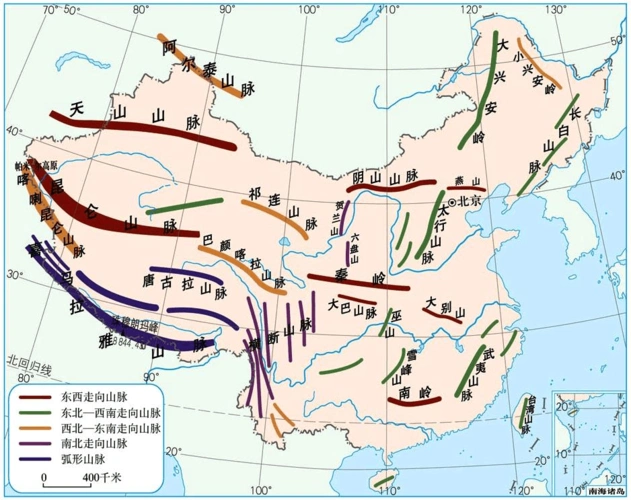 第一节中国的地形中国的地形讲义新版湘教版 北:天山山脉—阴山山脉中