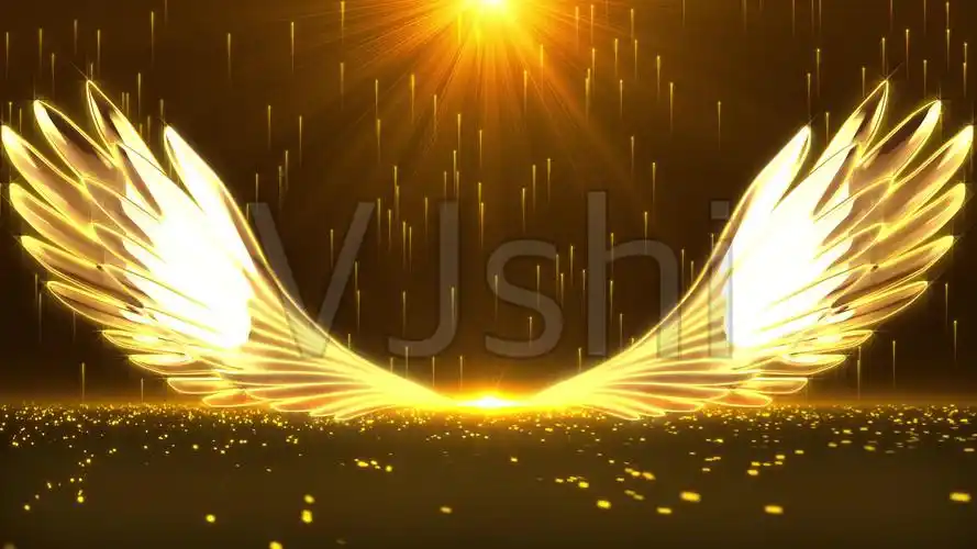 大屏超清翅膀舞台背景无缝循环播放