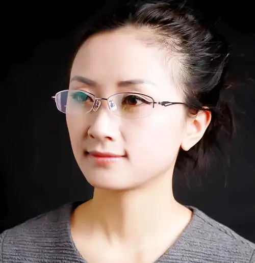 理查德眼镜框潮纯钛眼镜近视眼镜架半框超轻镜架女士镜框眼镜框架_双