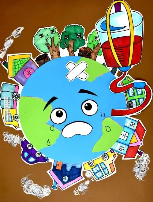 创意儿童画教程|地球日,让地球妈妈不再哭泣
