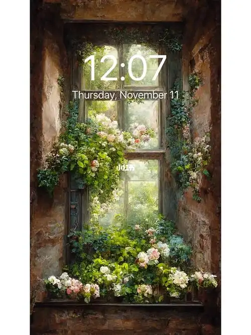 手机壁纸窗台花欧美复古唯美