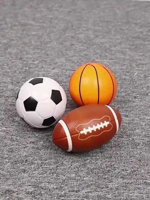 批发解压玩具球pu海绵实心高弹力球软儿童发泄减压篮球足球橄榄球