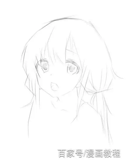 手绘教程:教你画一个萌萌哒的《撒娇的动漫女孩》素描风格