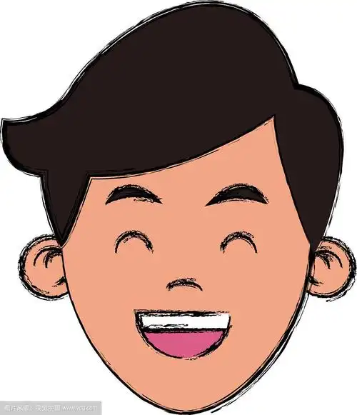 男孩微笑的卡通