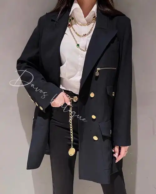 chanelvintage经典双排扣西装外套