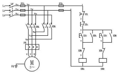 三相主回电路接触器正反转的问题