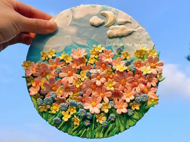 粘土教程75雏菊粘土装饰画