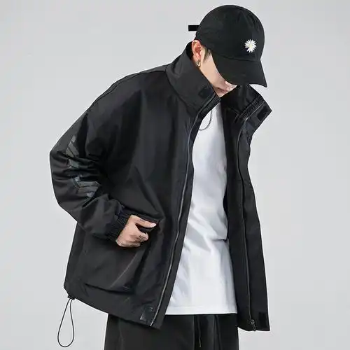 韩路日系男装2020秋季新款外套男潮烫图炫彩夹克