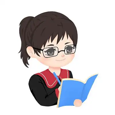 戴眼镜学习的女生卡通眼镜戴眼镜的人学习png素材