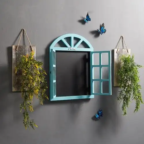 假窗户装饰木质3d立体假窗框仿真田园壁挂假窗壁挂墙上装饰品黑板