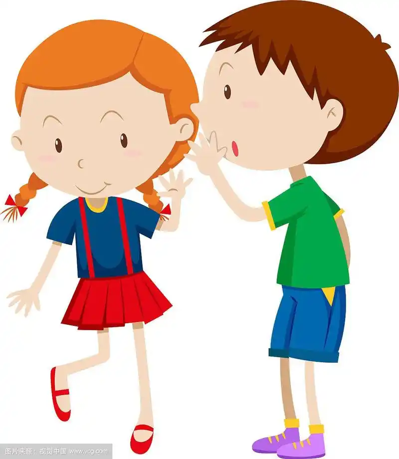 男孩对女孩耳语