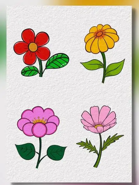 儿童画怎么画一朵花简笔画步骤简笔画图片大全花草类花的画法简单又