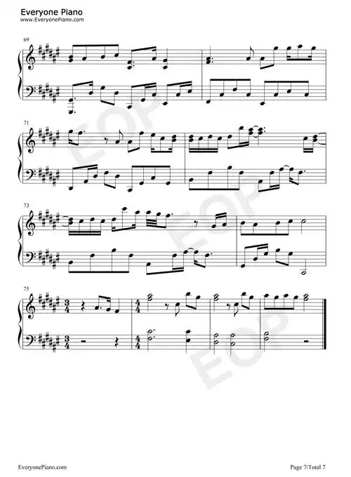 如果雨之后-周兴哲五线谱预览7-钢琴谱文件(五线谱,双手简谱,数字谱