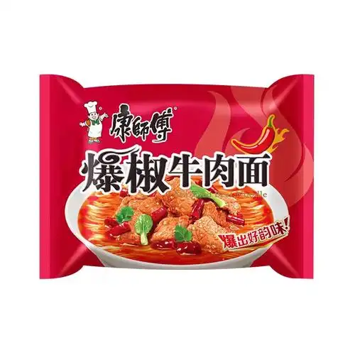 袋装方便面康师傅红油爆椒牛肉面整箱泡面酸辣麻辣香锅红烧快餐面爆椒