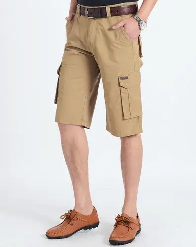 透气清凉 男士卡其色短裤 多袋运动休闲