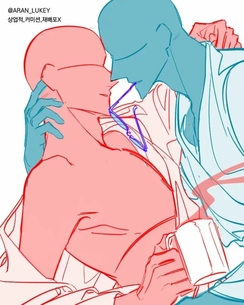 【绘画参考】"ji"情满满的双人互动姿势参考!男生也好甜啊