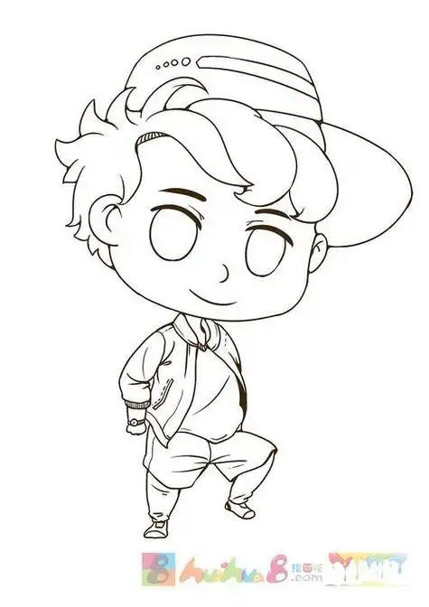 简单q版动漫男生人物简笔画