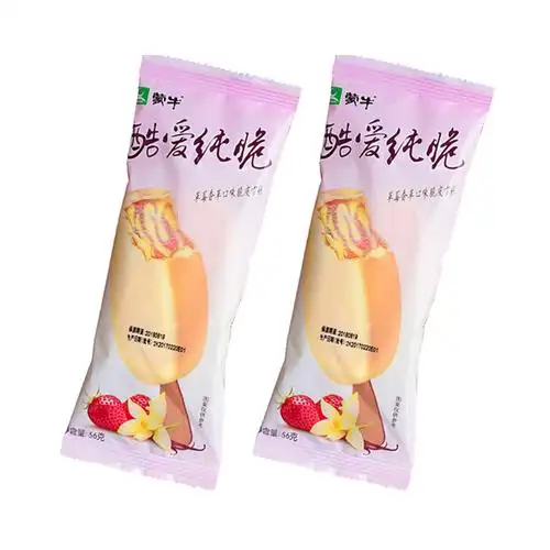 5支蒙牛酷爱纯脆草莓香草脆皮冰淇淋冰棍甜品冰淇淋