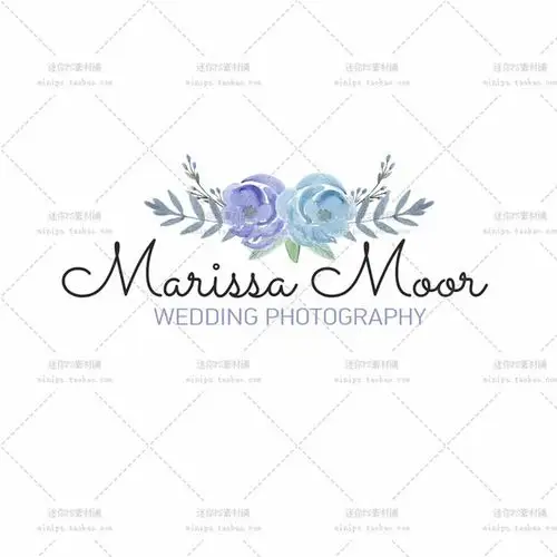 18号清新水彩女装店铺水印logo模板psd分层源文件ps平面设计素材-淘宝