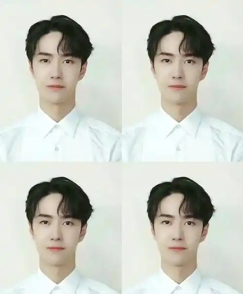 王一博白衬衫证件照曝光!清秀俊雅纯纯的超级帅_造型_什么_白色