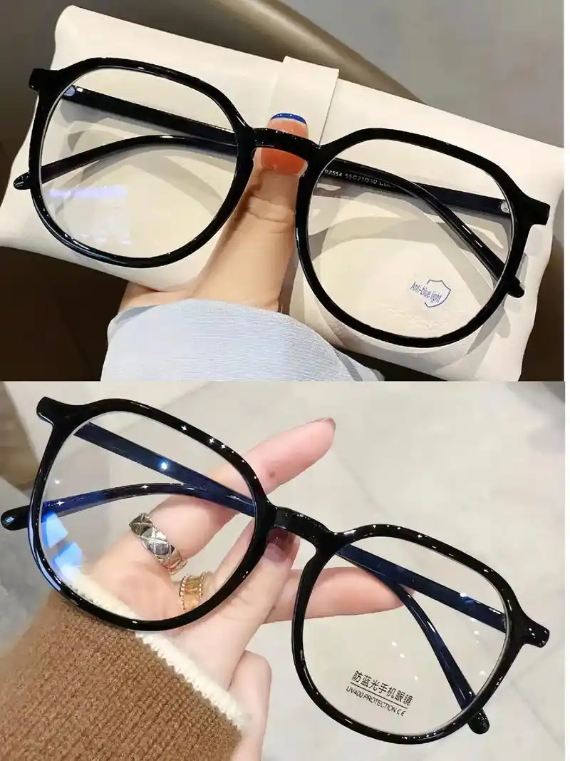 复古黑半框眼镜,它是懂慵懒感的!早八人太需要了!可配度数!# - 抖音