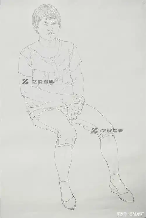 国美考研线性素描全身像写生示范解析|艺战考研干货分享