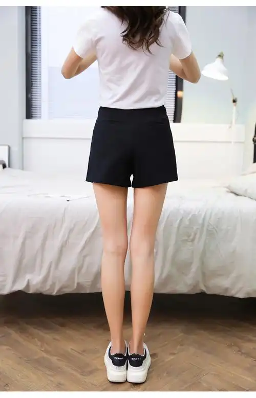 蝶以 高腰热裤女短裤女高腰2018夏装a字短裤女夏百搭休闲裤女 kbpnzc
