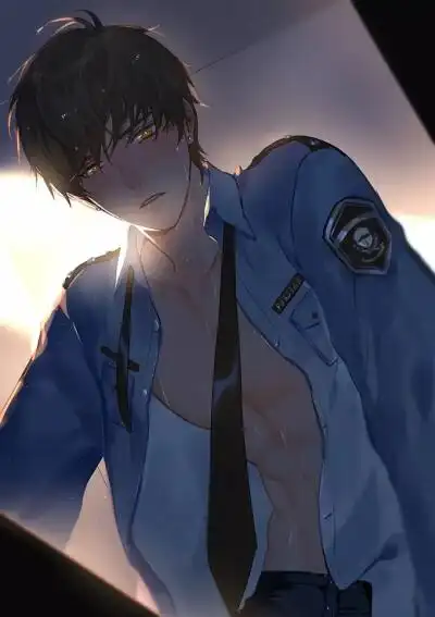 手绘腹肌动漫美男