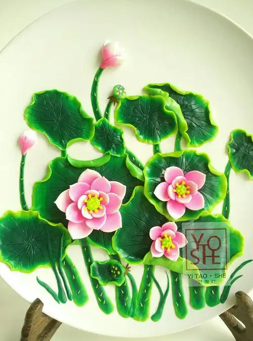 荷花盘饰