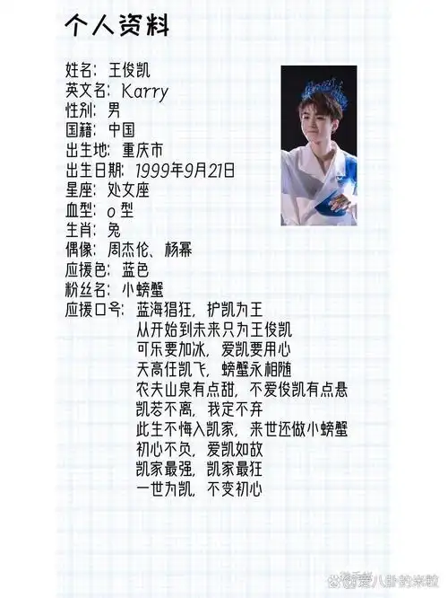 王俊凯个人资料97@爱八卦的米粒的动态