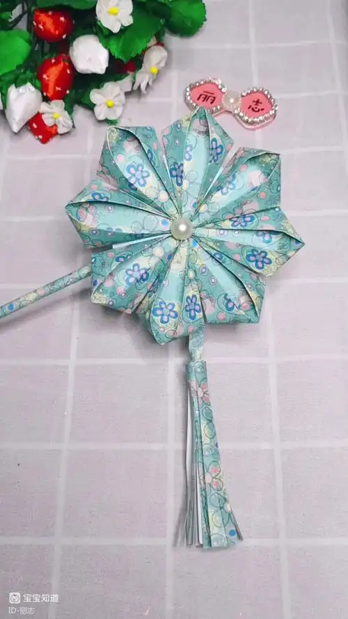 手工折纸:用彩纸也可以做古风发簪