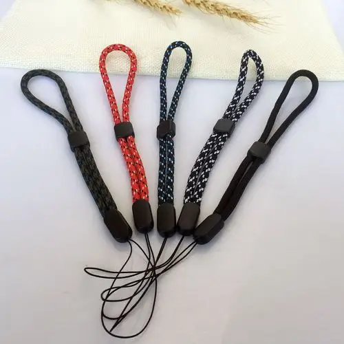 创意新款手机挂绳手腕绳挂饰手机防摔尼龙短款手绳挂件可收缩短绳