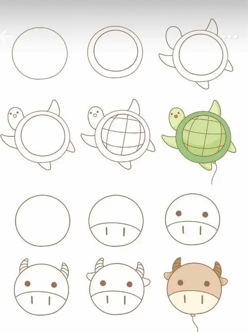分享一波萌萌哒彩色简笔画简单易学又好看猪小屁精简简笔画大全超简单