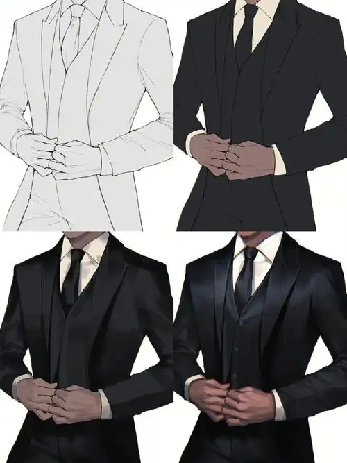 插画教程-"男士西装的画法"