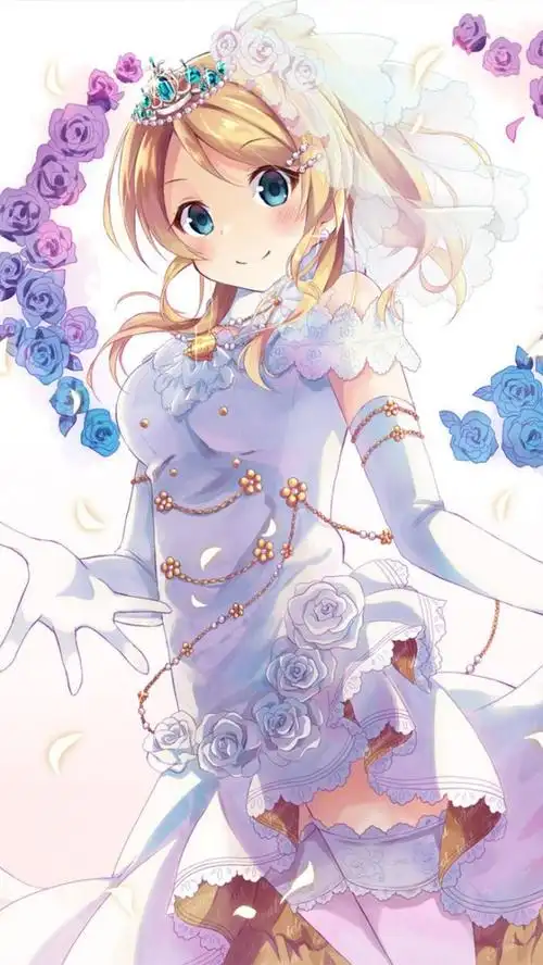 出单带皇冠穿礼服动漫少女