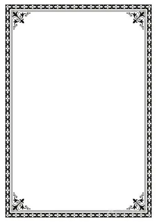 装饰边框框架背景证书书封面模板的经典 a4 比例