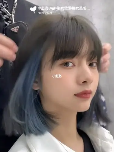 超a齐肩短发77挂耳染78漫画刘海lisa发型