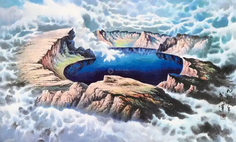 【天池风景 镜片 纸本】拍卖品_图片_价格_鉴赏_绘画_雅昌艺术品拍卖