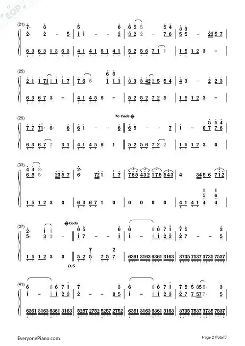 玻璃之情-张国荣双手简谱预览2