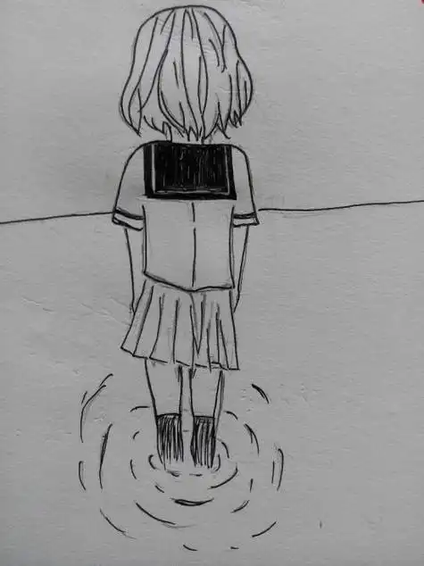 孤单寂寞的背影的简笔画焦尼落寞表情的简笔画集孤独的一个人简笔画