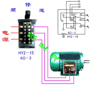 对单相电机接线当然不相同的,并不是所有倒顺开关的接线相同,但对三相