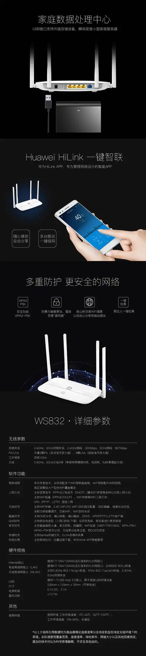 华为路由器ws832详情