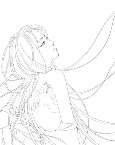 线稿# #古风# 古风女子 线稿大全,漫画上色线稿大全,上色素材,橡普侣