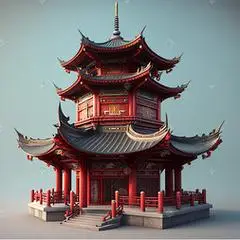 3d中式古风建筑