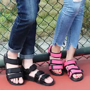 凉鞋50岁 品牌妇女鞋2017夏季新款鱼嘴凉鞋中坡跟凉皮鞋真皮妈妈鞋40