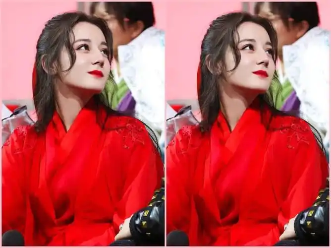 迪丽热巴和佟丽娅同穿红衣装扮,凤九脸和貂蝉脸一目了然!