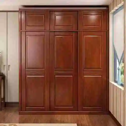 门新组装原木门滑儿童 趟现代中式三12衣橱实木衣柜推拉门简约2